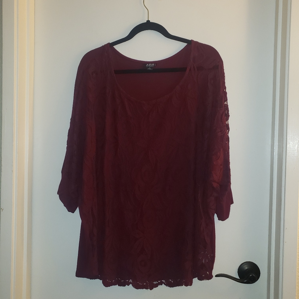 Burgandy lace blouse